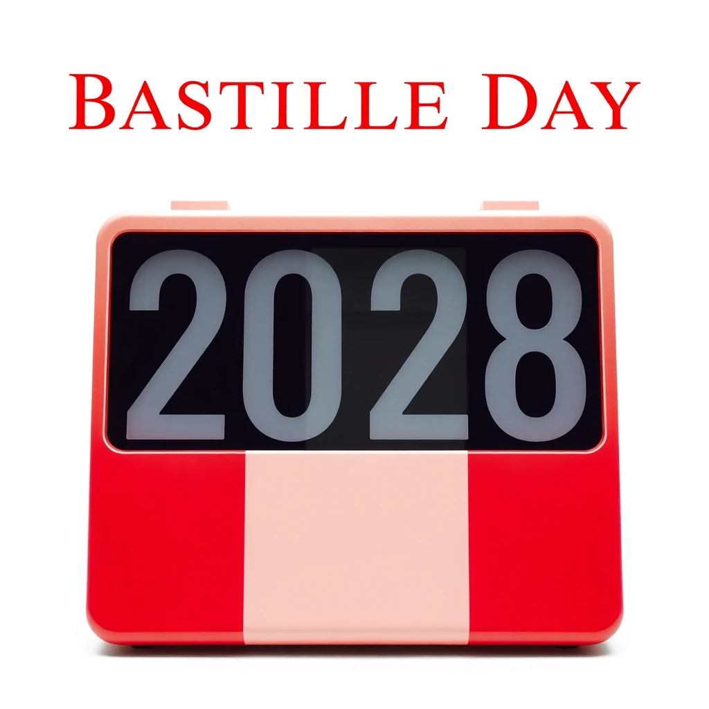 Timeline and release date countdown for 2026 Bastille Day 2028 in the Holidays niche